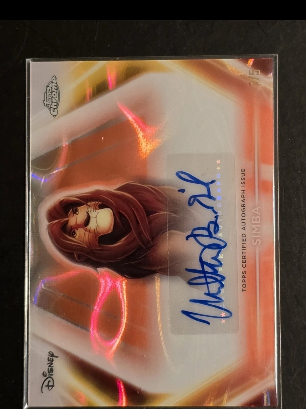 2026 Disney Neon Matthew Broderick Autograph Simba #1/5 FIRST PRINT